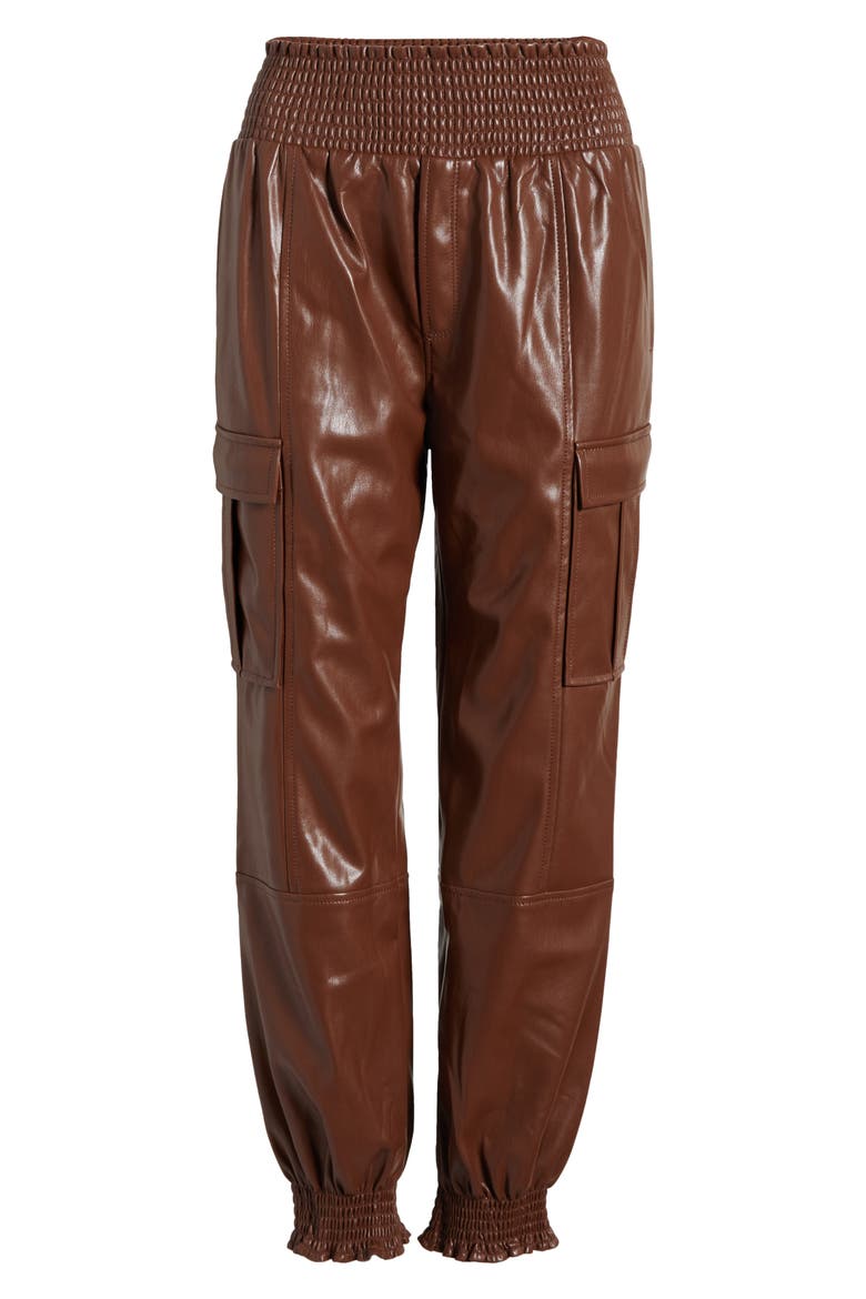 Jenning Lite Faux Leather Cargo Pants, Alternate, color, ESPRESSO