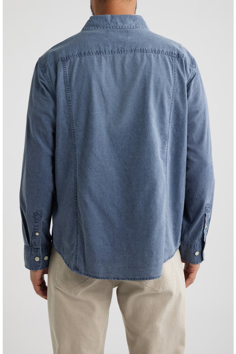 Pigment Dye Canvas Button-Up Shirt, Alternate, color, NAVY