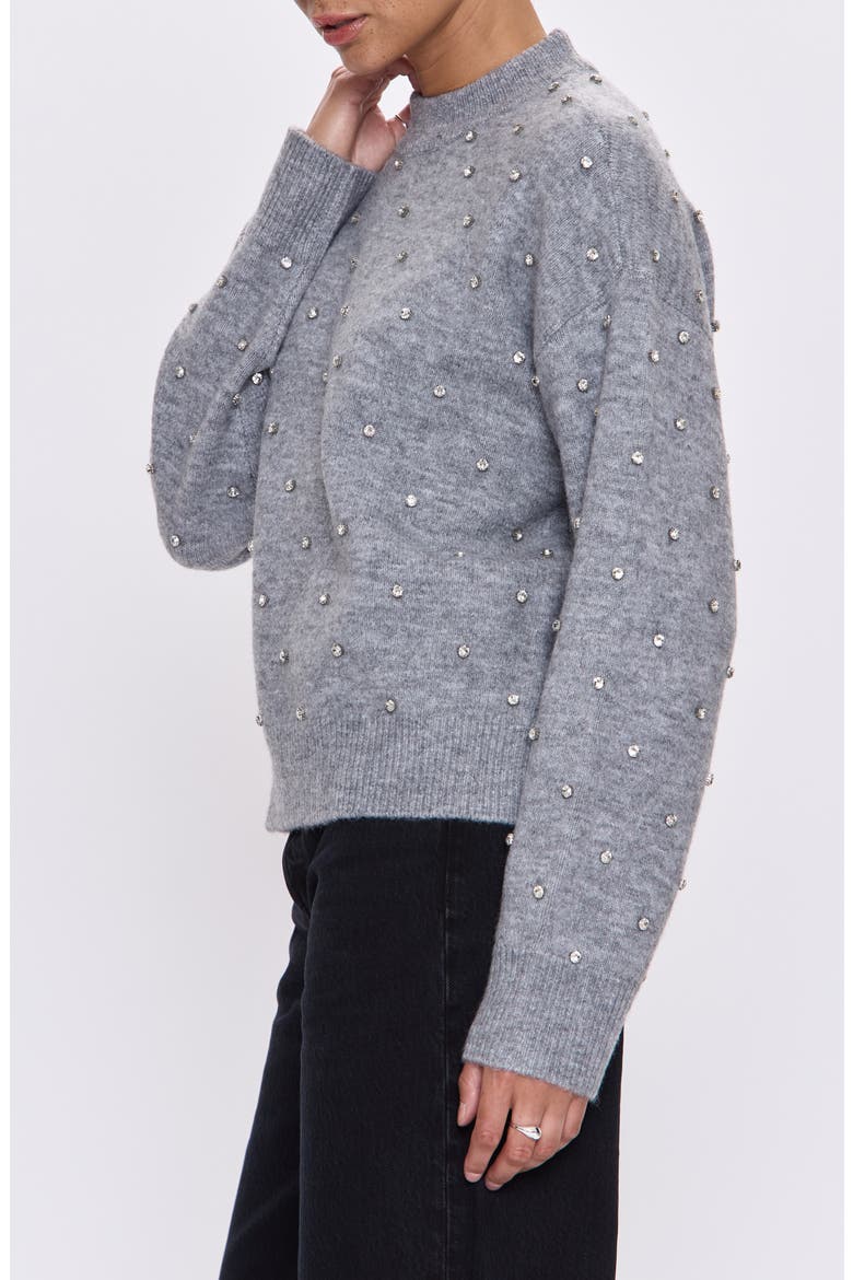 Aura Rhinestone Crewneck Sweater, Alternate, color, CHARCOAL DIAMONTE
