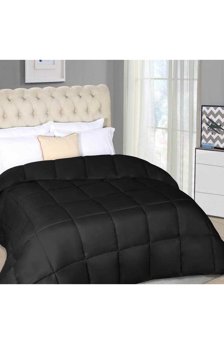 Superior Reversible Down Alternative Comforter, Alternate, color, Black