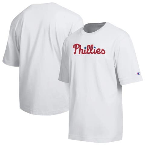 Men's Champion White Philadelphia Phillies All Star Arched Chenille Wordmark T-Shirt