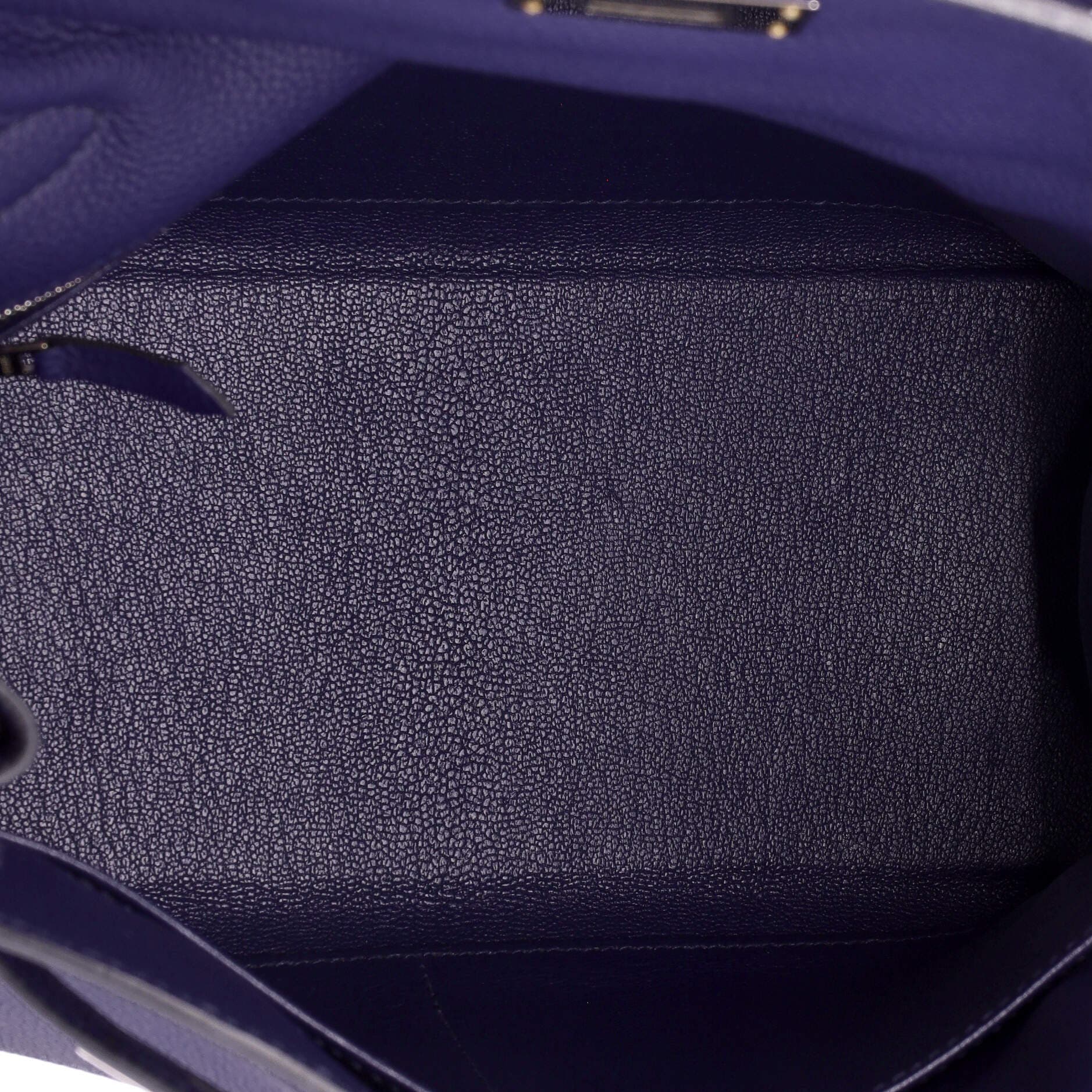 Pre-Owned Hermes Kelly Handbag Blue Togo with Palladium Hardware 28, Alternate, color, Bleu Encre