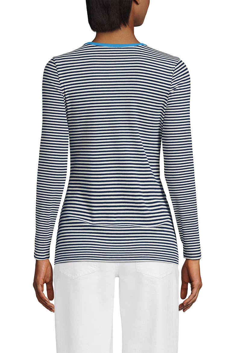 Cotton Rib T-shirt, Alternate, color, Deep Sea Navy Tiny Stripe