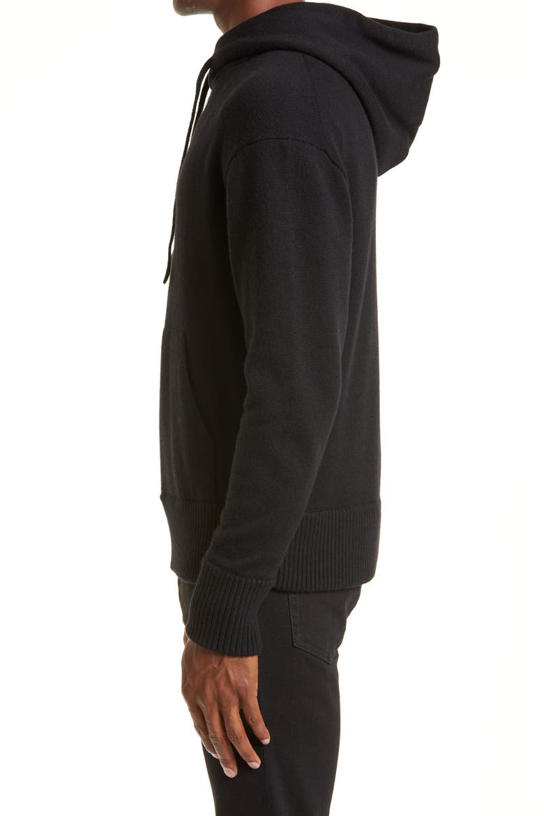 Chunky Cashmere Hoodie, Alternate, color, BLACK