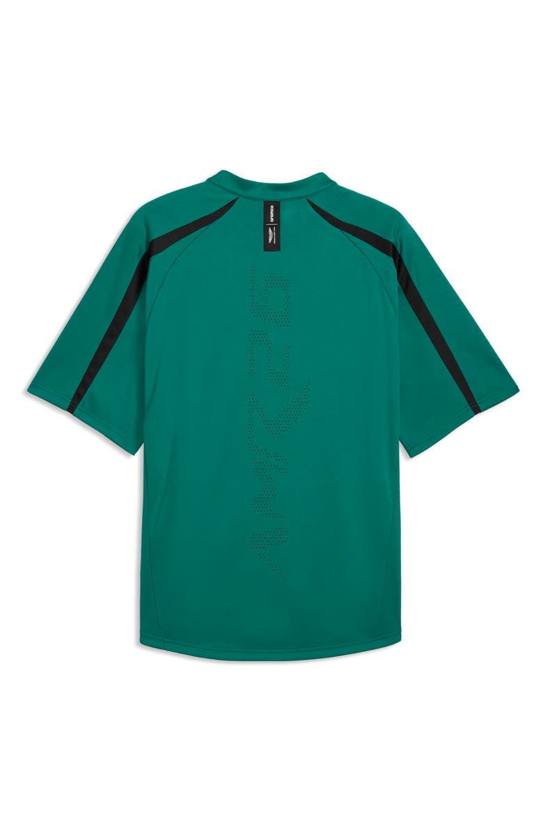 PUMA x AMF1 Lifestyle Short Sleeve Quarter Zip Jersey, Alternate, color, Green Lux