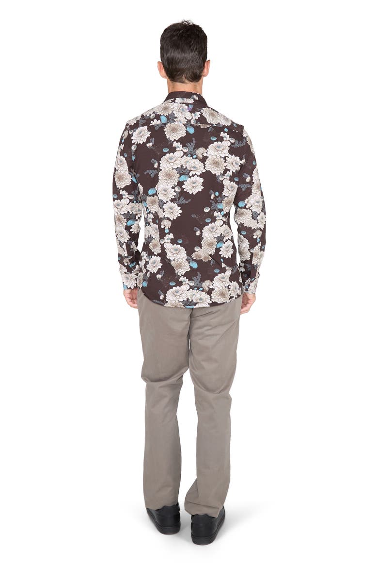 Sawyer Knit Button-Up Shirt, Alternate, color, Serious Floral Black