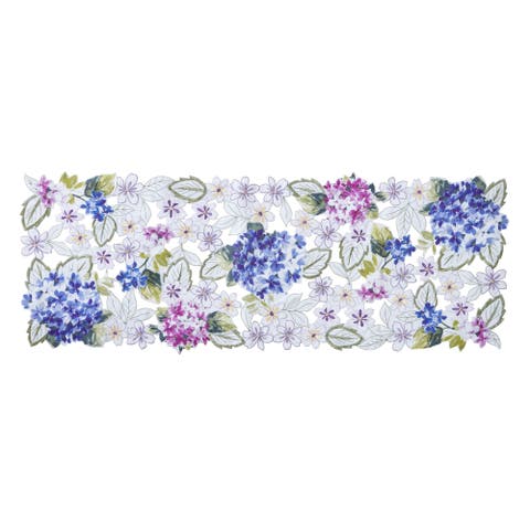 Spring Hydrangea Cutwork Table Runner