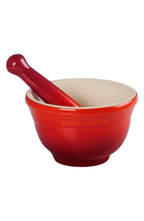 Le Creuset Mortar & Pestle Set In Cerise