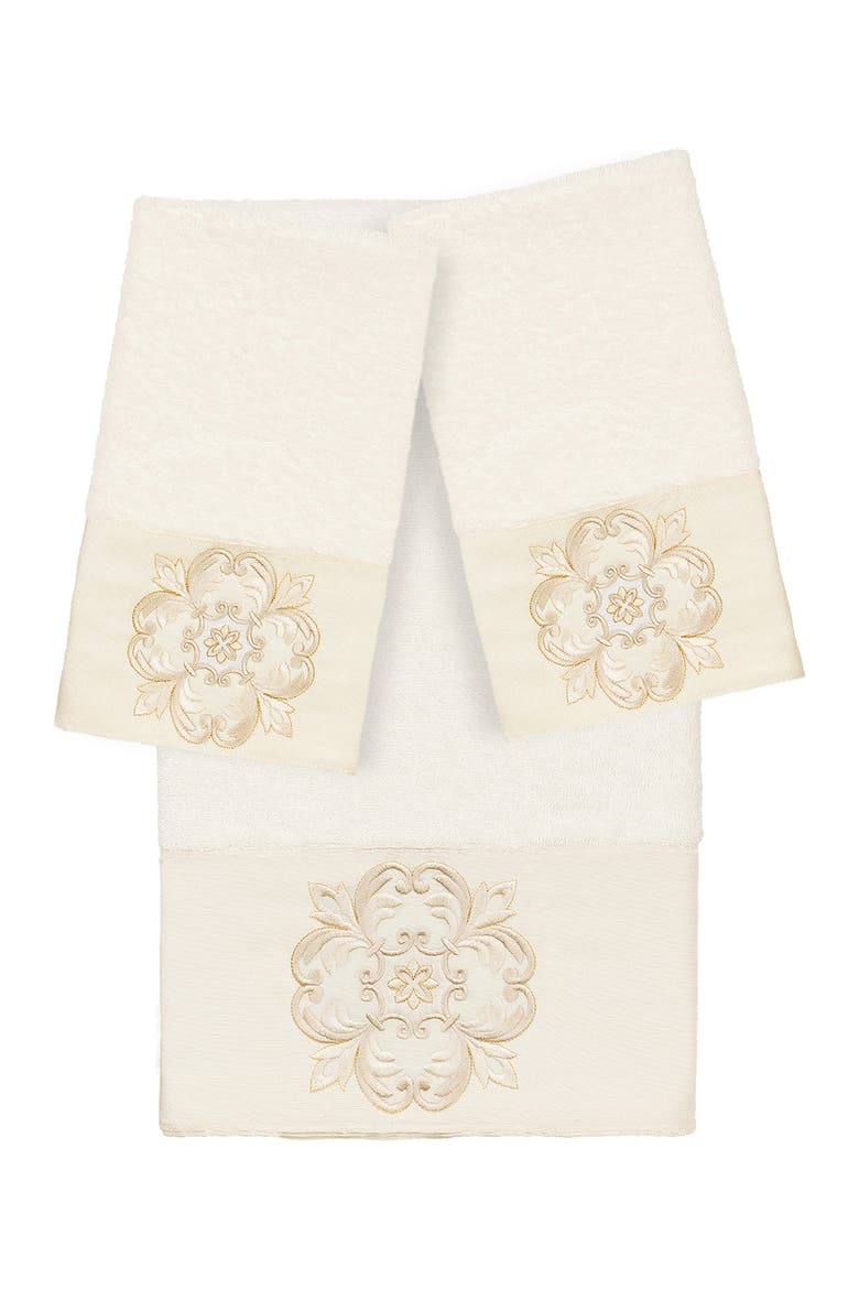 Alyssa 3-Piece Embellished Towel - Cream, Main, color, CREAM