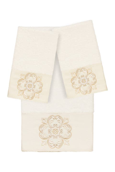 Alyssa 3-Piece Embellished Towel - Cream