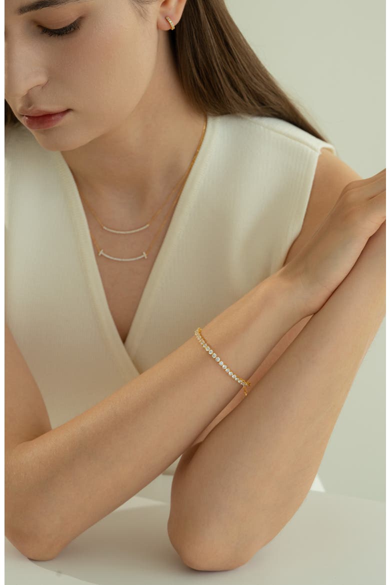 Sterling Silver 18k Gold Plated Josephine Tennis Bracelet Classic, Alternate, color, Gold