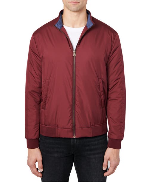 Construct Solid Padded Hybrid Jacket In Burgundy