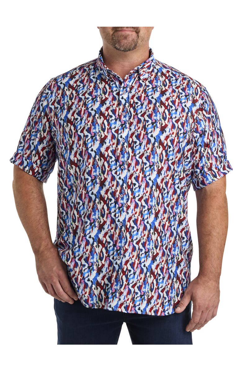 Robert Graham Big & Tall Crue Sport Shirt, Alternate, color, Blue