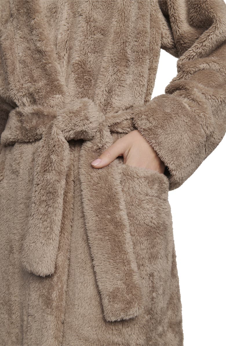 Eberjey Plush Long Robe, Alternate, color, Toffee