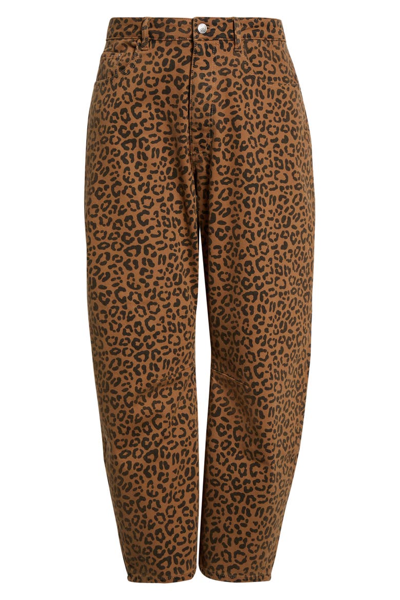 Bna Mid Rise Wide Leg Barrel Pants, Main, color, LEOPARD