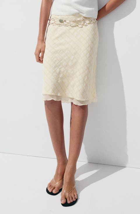 Checked Midi Skirt