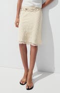 MANGO Checked Midi Skirt