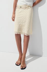 MANGO Checked Midi Skirt