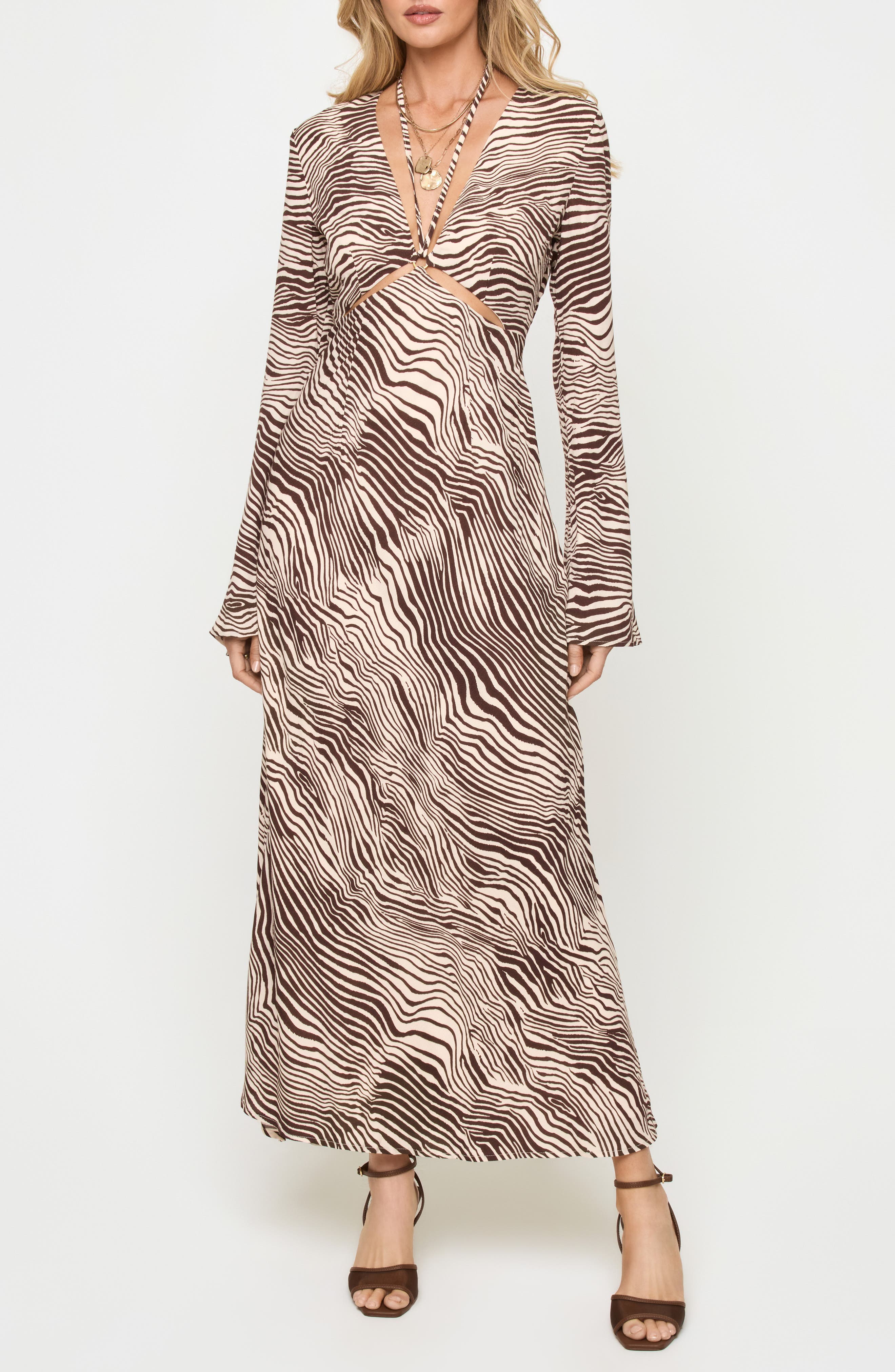 LSPACE Say When Long Sleeve Cover-Up Maxi Dress