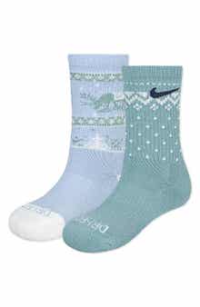 Nike Kids' 2-Pack Fair Isle Crew Socks