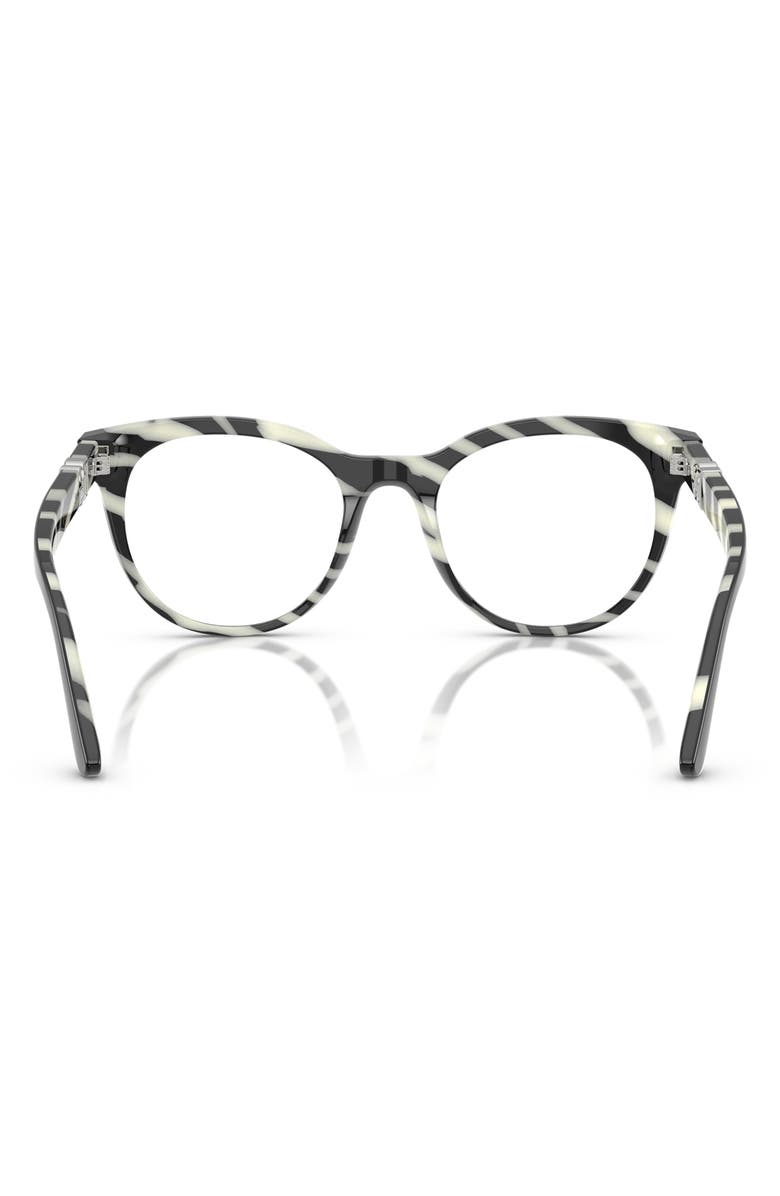 Dolce&Gabbana 52mm Round Optical Glasses, Alternate, color, Black White