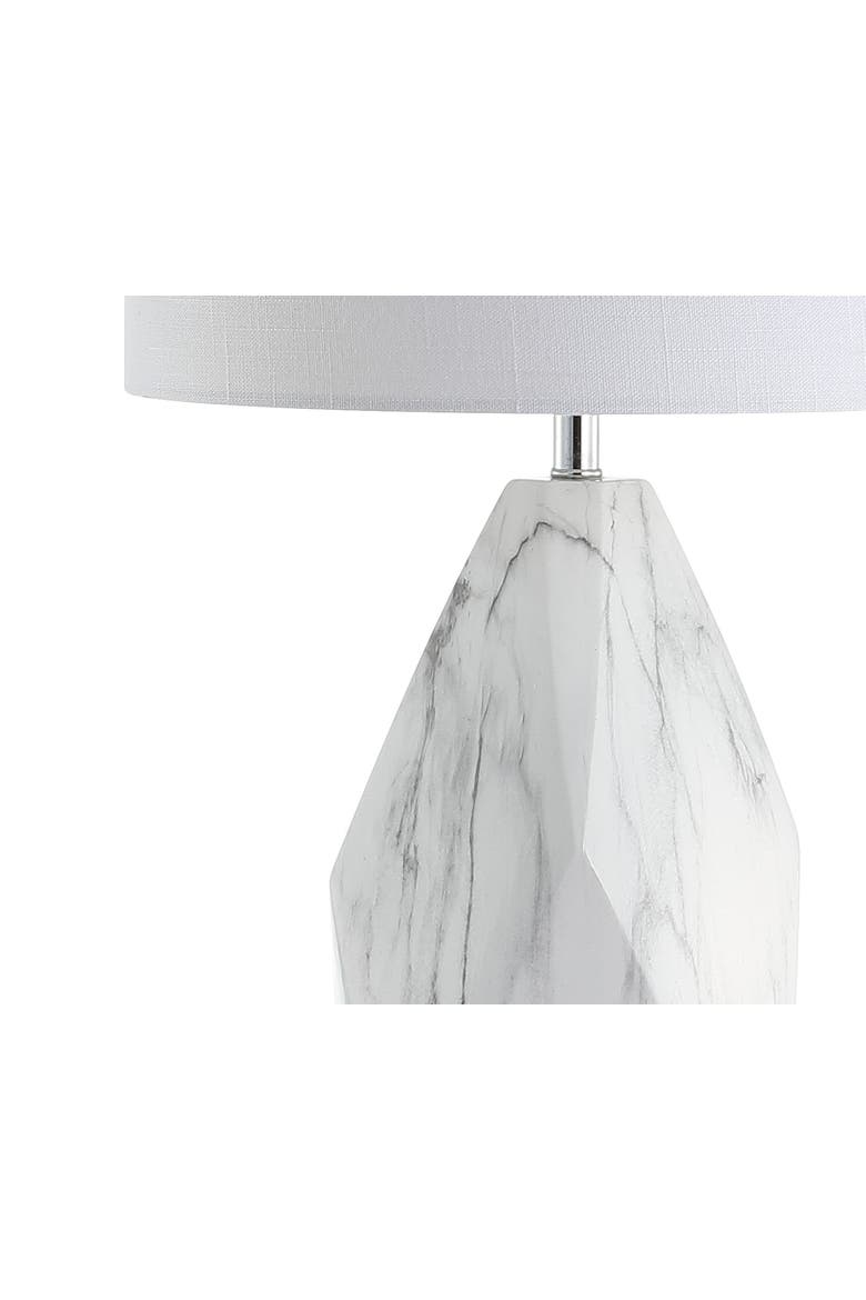 Oslo Ceramic Marble/Crystal LED Table Lamp, Alternate, color, White