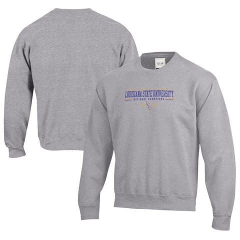 Men's Heather Gray LSU Tigers 2025 NCAA Baseball Men's College World Series Champions Pullover Sweatshirt
