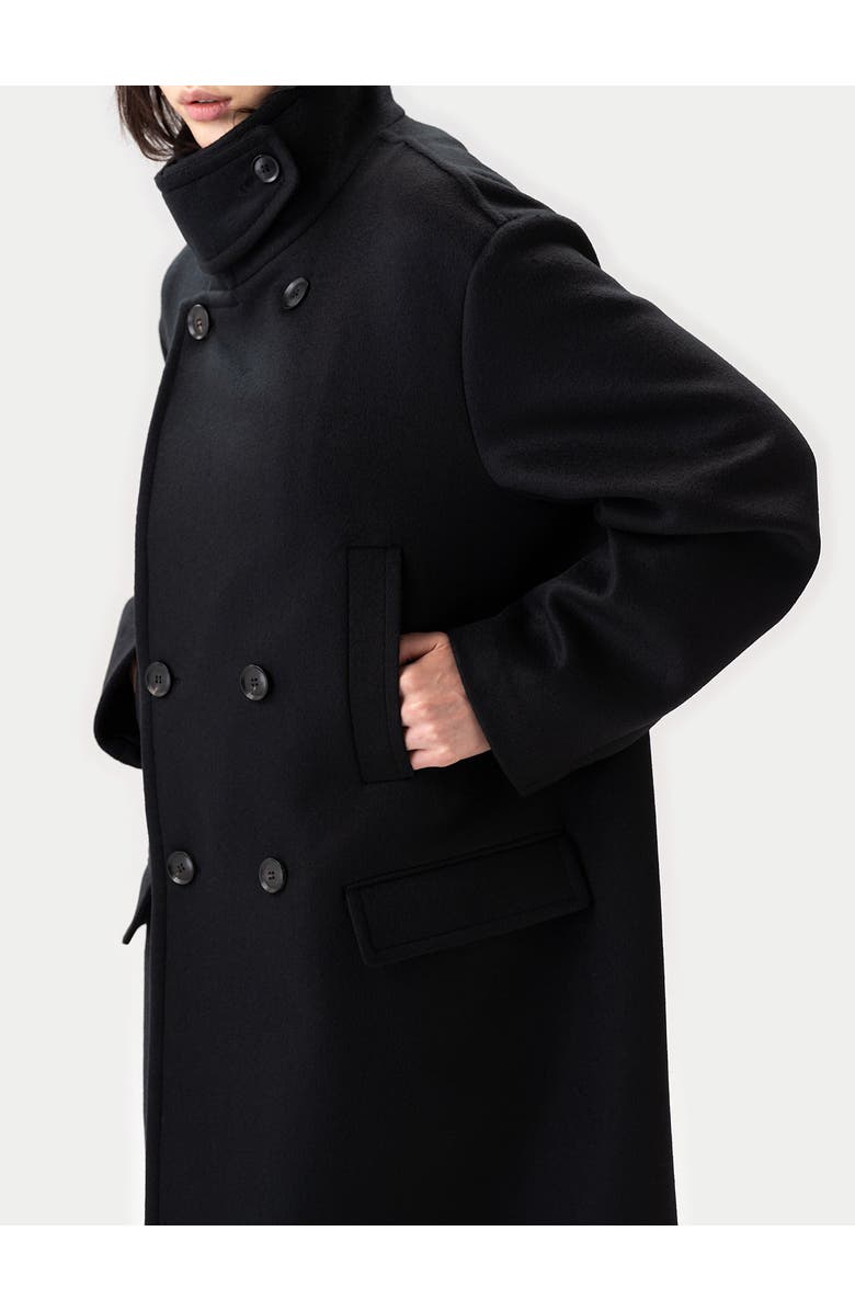 Gobi Cashmere Unisex Cashmere Trench Coat, Alternate, color, Black