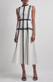 Misook Eyelet Trim Sleeveless Cotton Dress