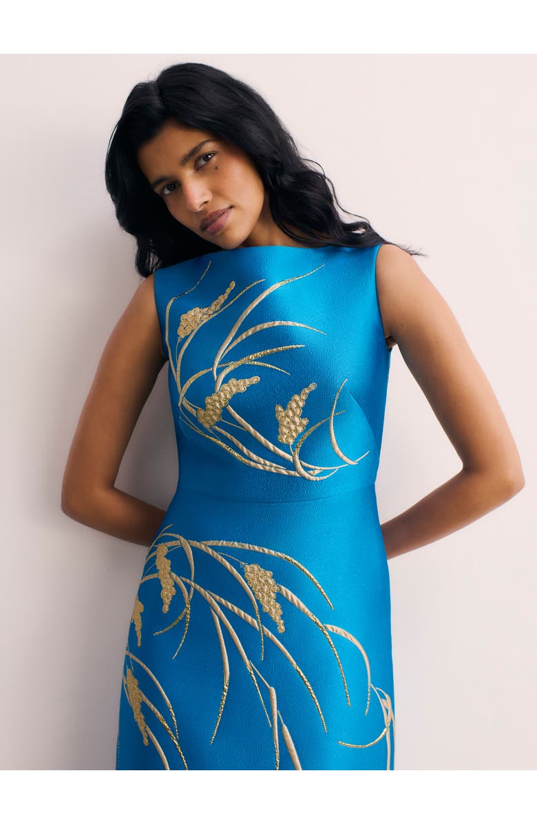 The Fold Eden Jacquard Dress, Alternate, color, Blue