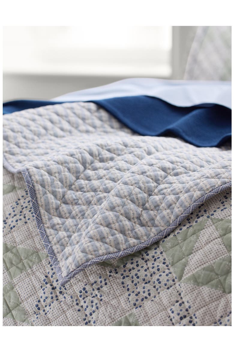 Lidia Geometric & Floral Reversible Cotton Quilt, Alternate, color, SAGE MULTI