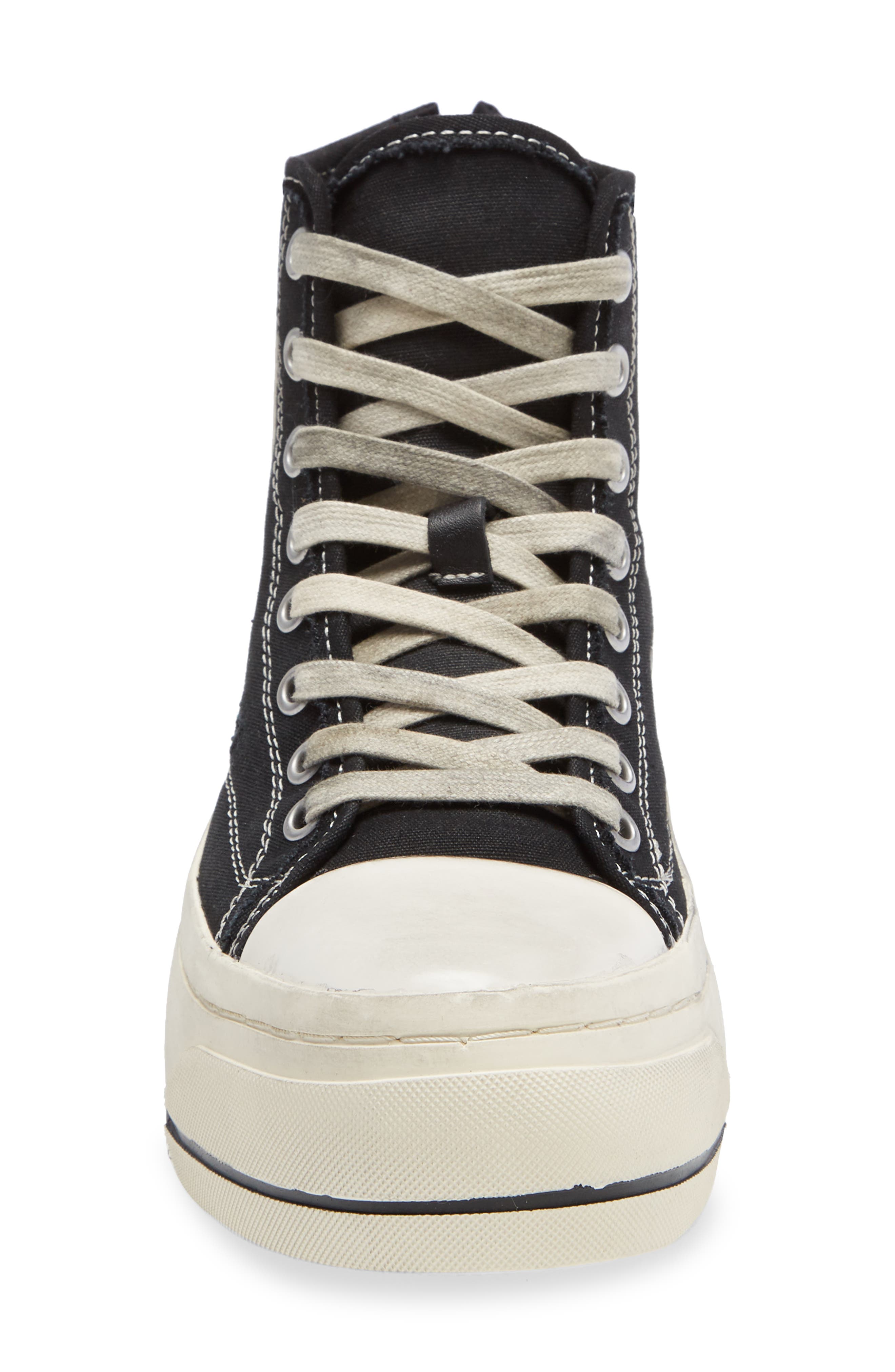R13 Platform High Top Sneaker, Alternate, color, Black