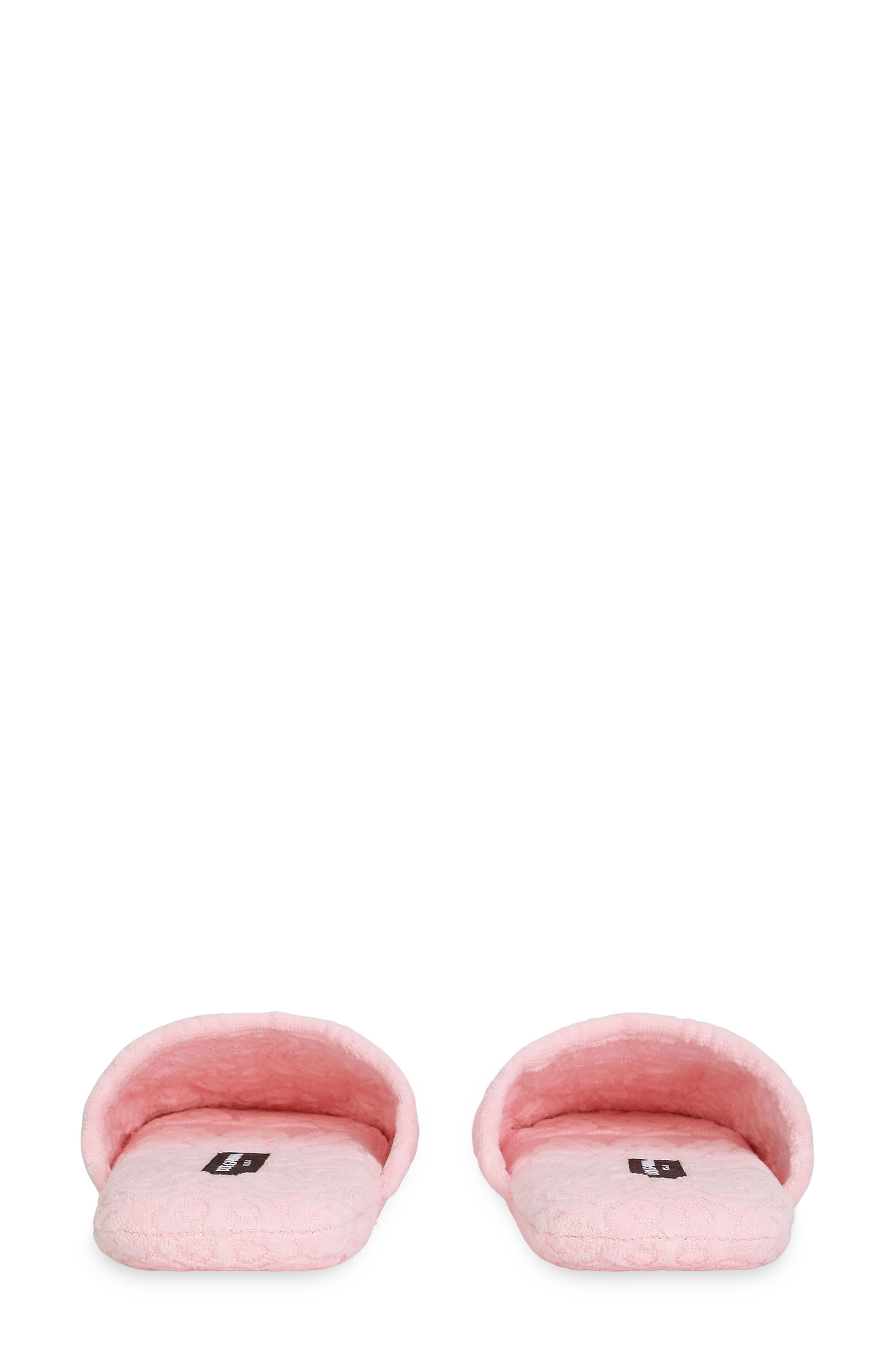 Dolce&Gabbana DG Logo Jacquard Cotton Terry Cloth Scuff Slipper, Alternate, color, Pink