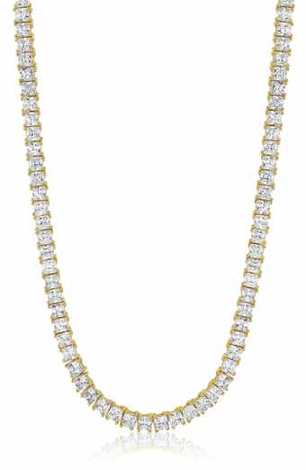 Square Cubic Zirconia Tennis Necklace
