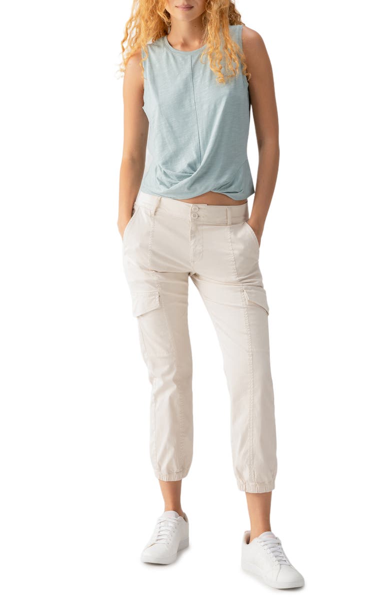 Sanctuary Twisted Cotton Blend Slub Jersey Tank, Alternate, color, Eucalyptus