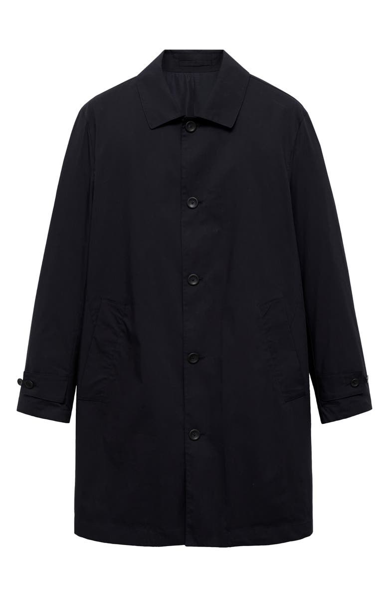 MANGO Classic Water Repellent Trench Coat, Main, color, Dark Navy
