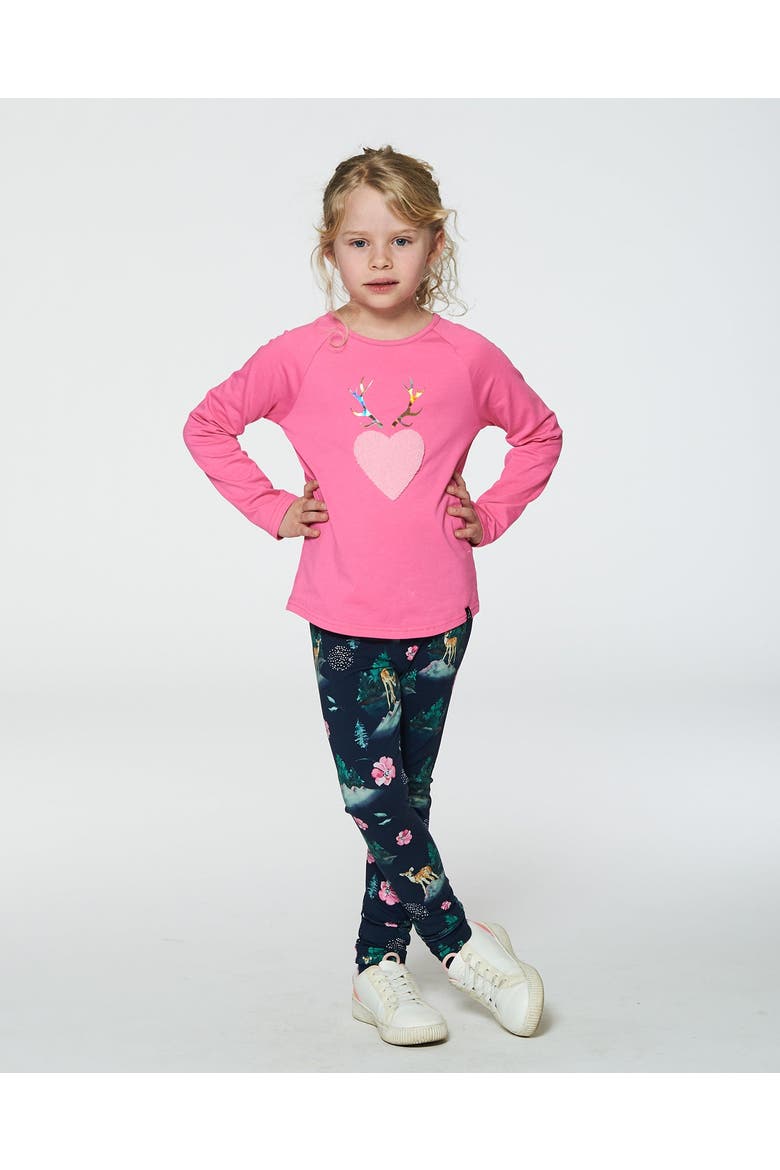 Girl's Raglan Sleeve T-Shirt With Print Candy Pink, Alternate, color, Azalea Pink