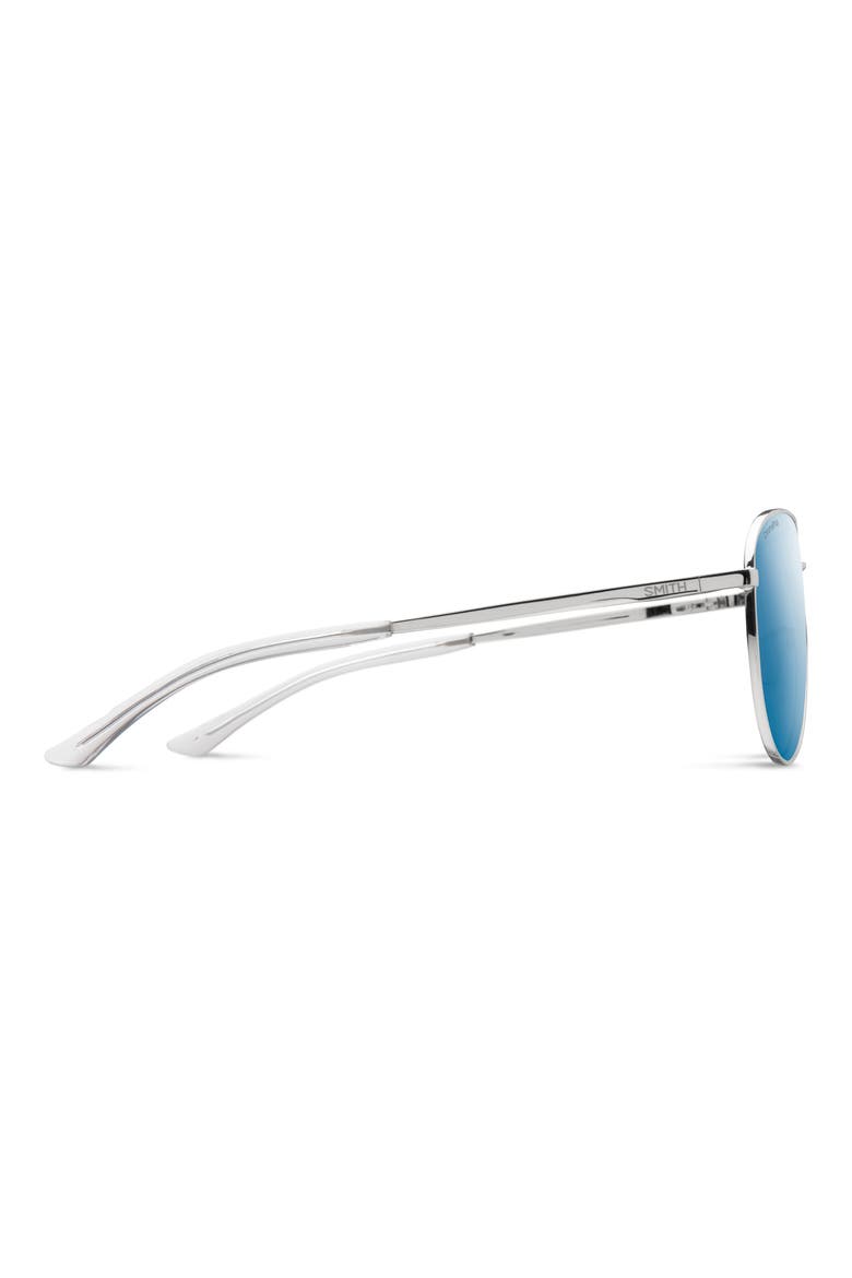 Layback 60mm ChromaPop™ Polarized Aviator Sunglasses, Alternate, color, SILVER / BLUE MIRROR