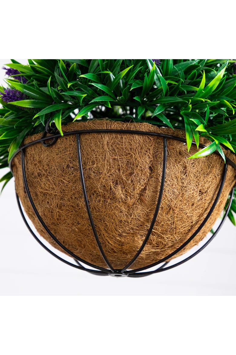 18-in UV Resistant Artificial Lavender Hanging Basket, Alternate, color, Green/Purple