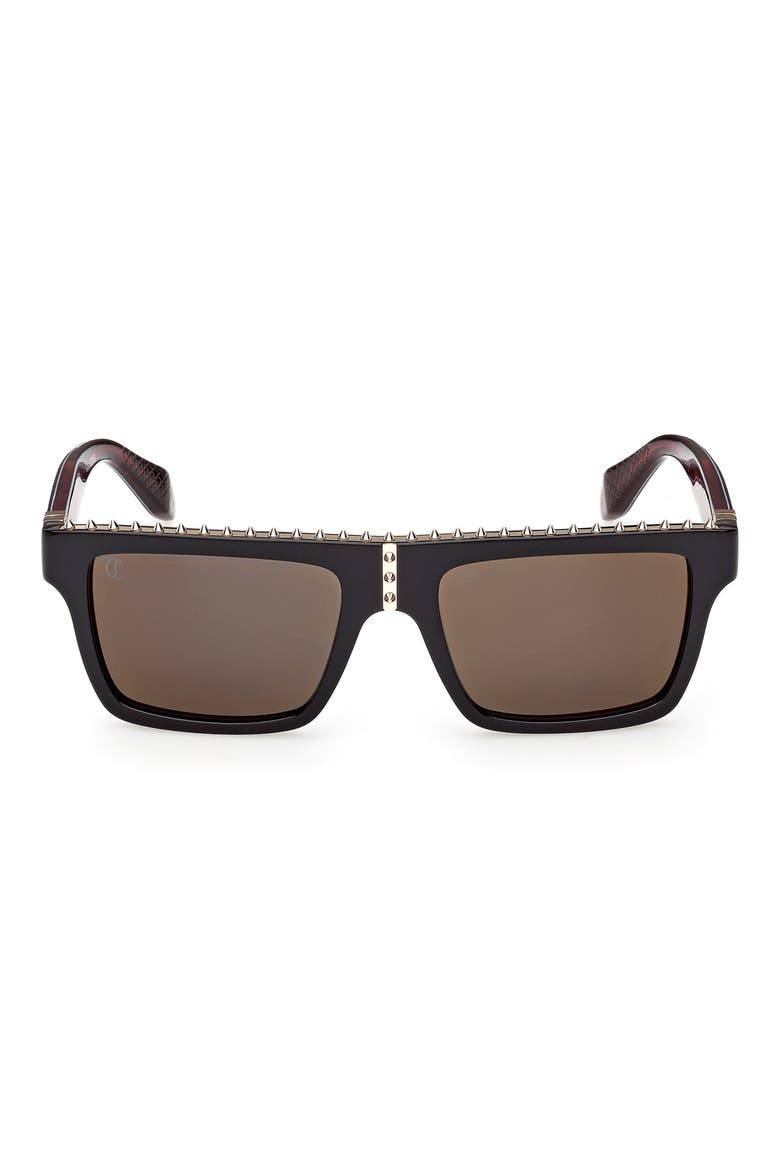 56mm Rectangular Sunglasses, Main, color, BLACK / RED GUNMETAL / GOLD