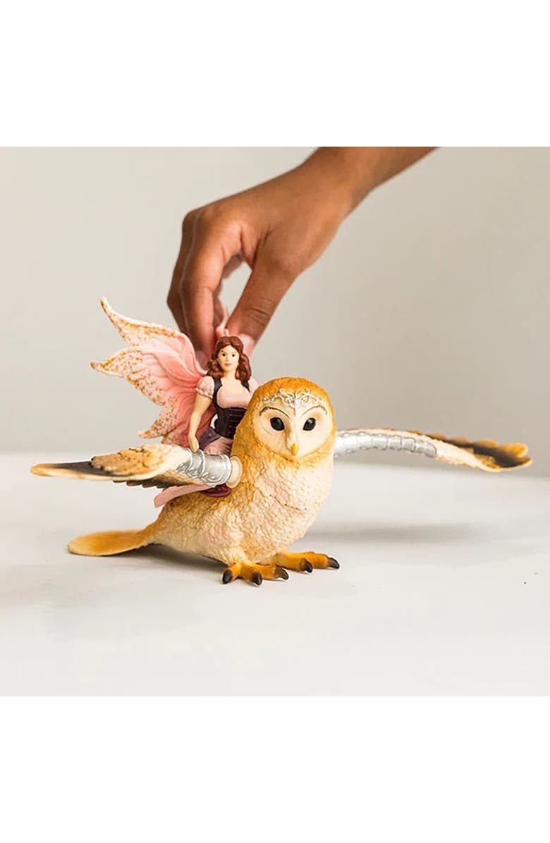Schleich Bayala Fairy In Flight On Glamowl, 2 Piece Playset, Kid & Adult, Alternate, color, Multicolored