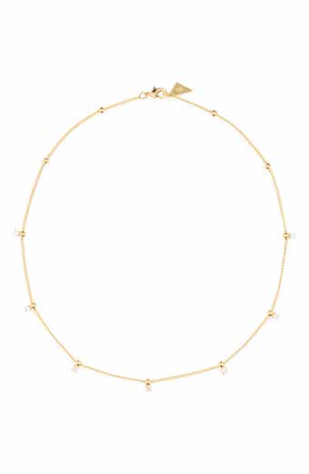 Kornelia Cubic Zirconia Beaded Station Chain Necklace