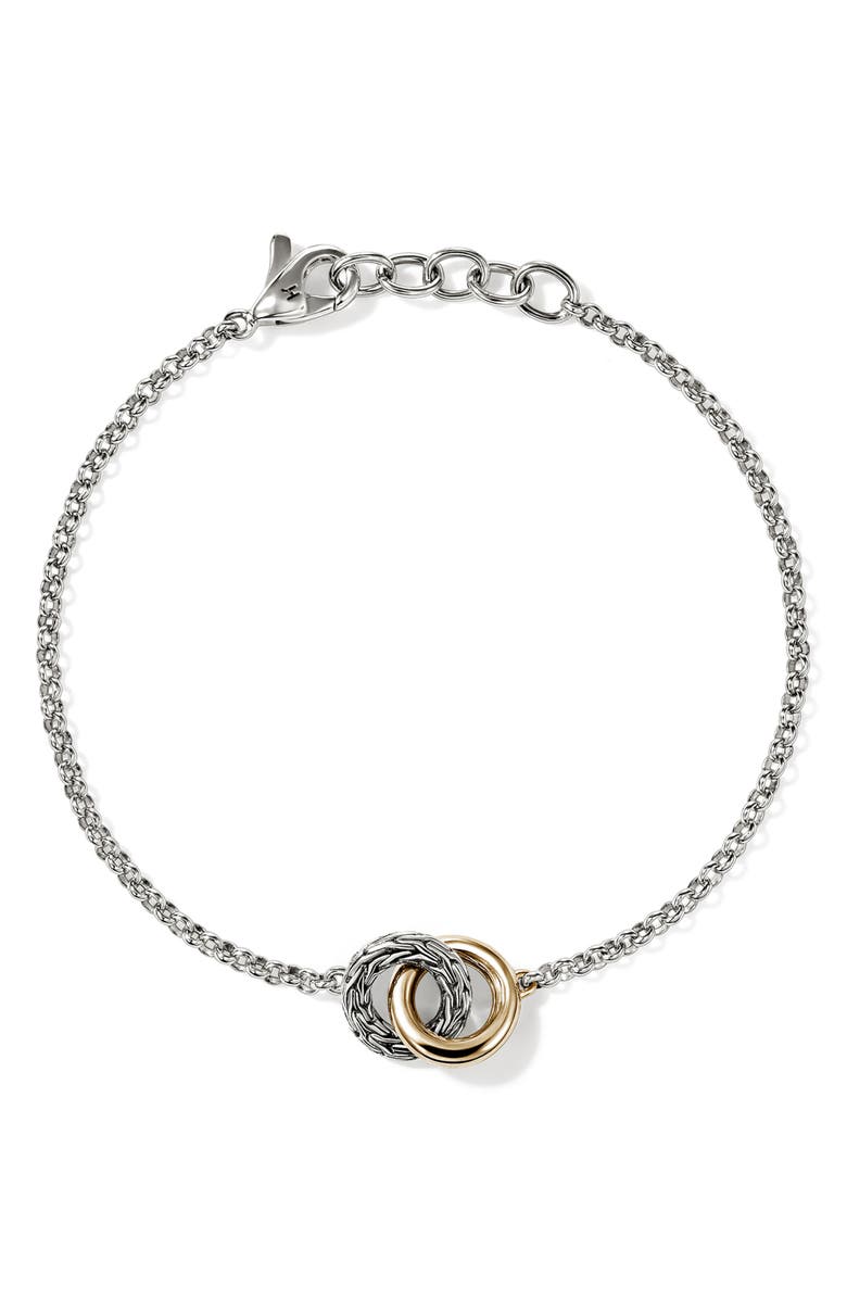 John Hardy Essentials Linked Bracelet, Main, color, Silver And Gold