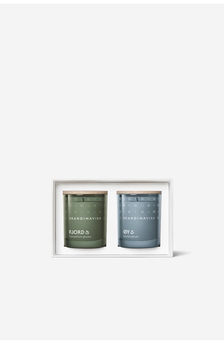 SKANDINAVISK GIFTSET - Still Waters Scented Candle, Alternate, color, Fjord Green/Powder Blue