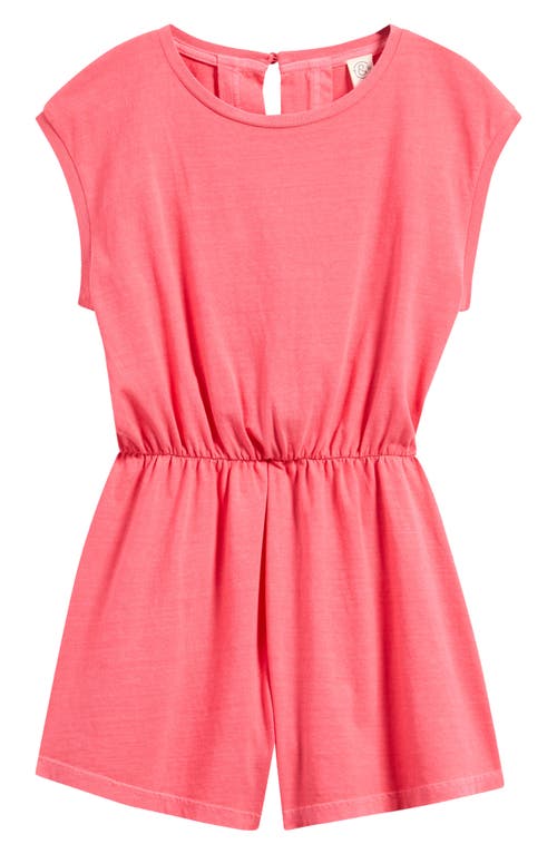 Treasure & Bond Kids' Cotton Knit Romper In Coral Paradise