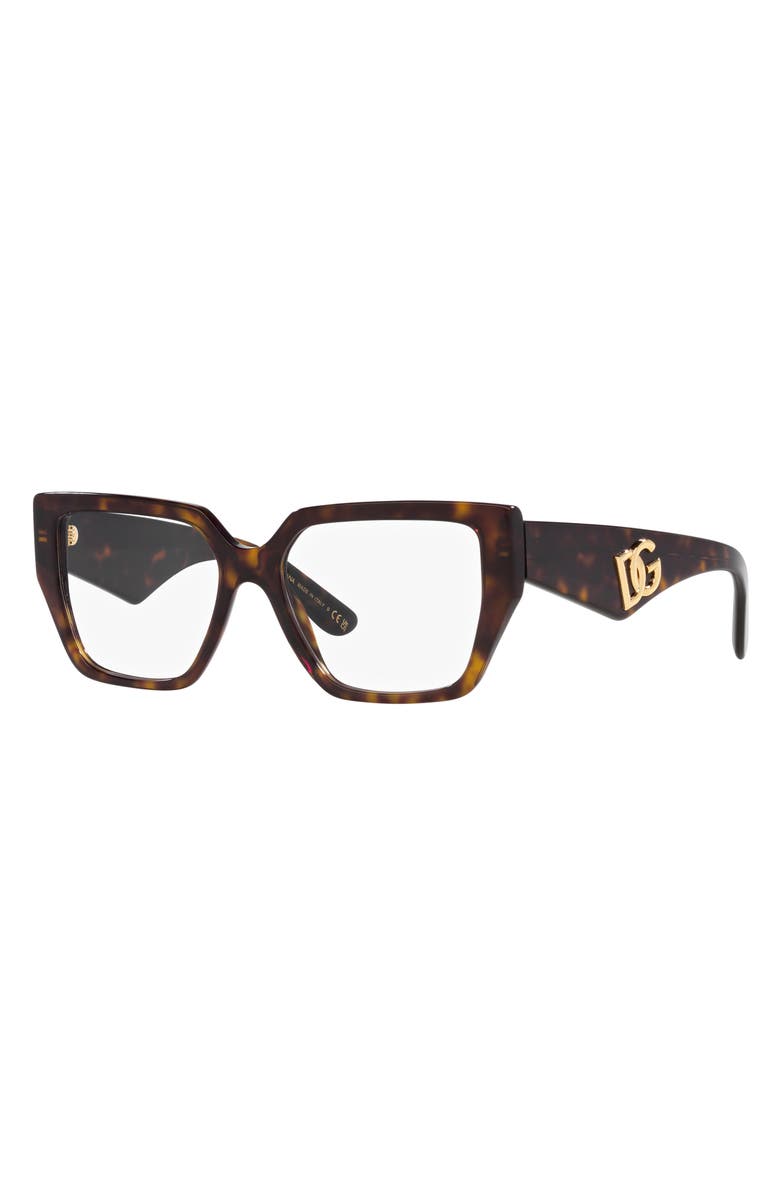 Dolce&Gabbana 55mm Square Optical Glasses, Alternate, color, Havana