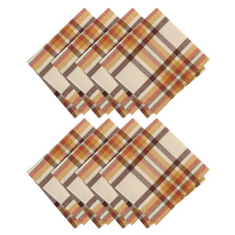Russet Harvest Woven Plaid Napkins Set Of 8