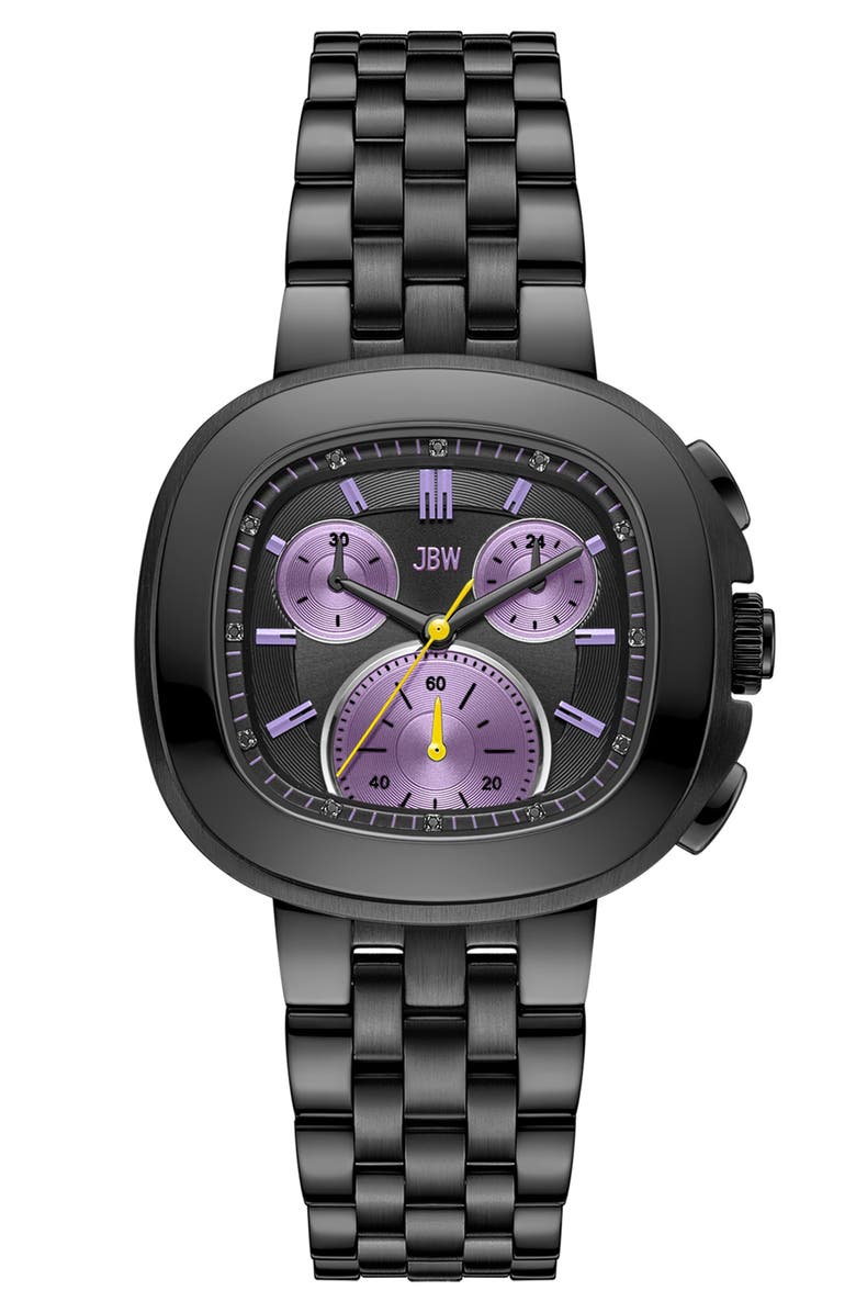 JBW Men's Coast Lab-Created Diamond Bracelet Watch, 38mm, Main, color, Ip Black