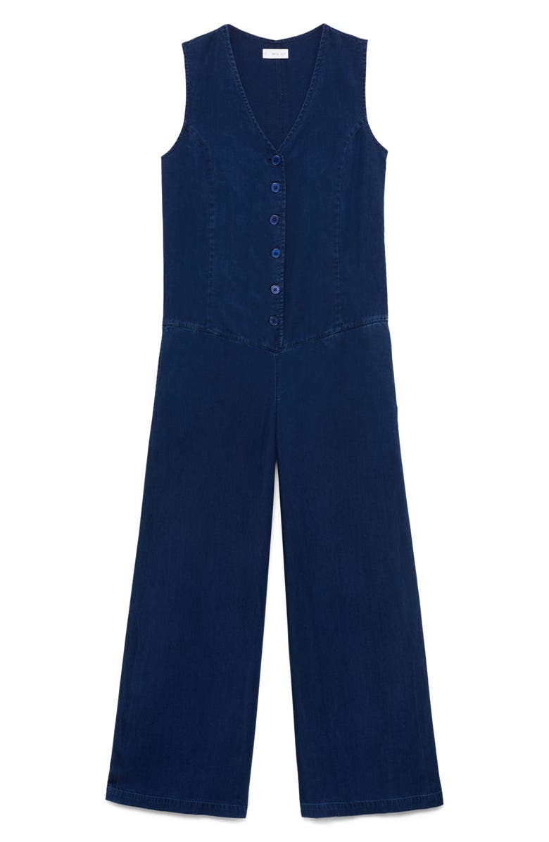 MANGO Chambray Maternity Jumpsuit, Alternate, color, Dark Blue