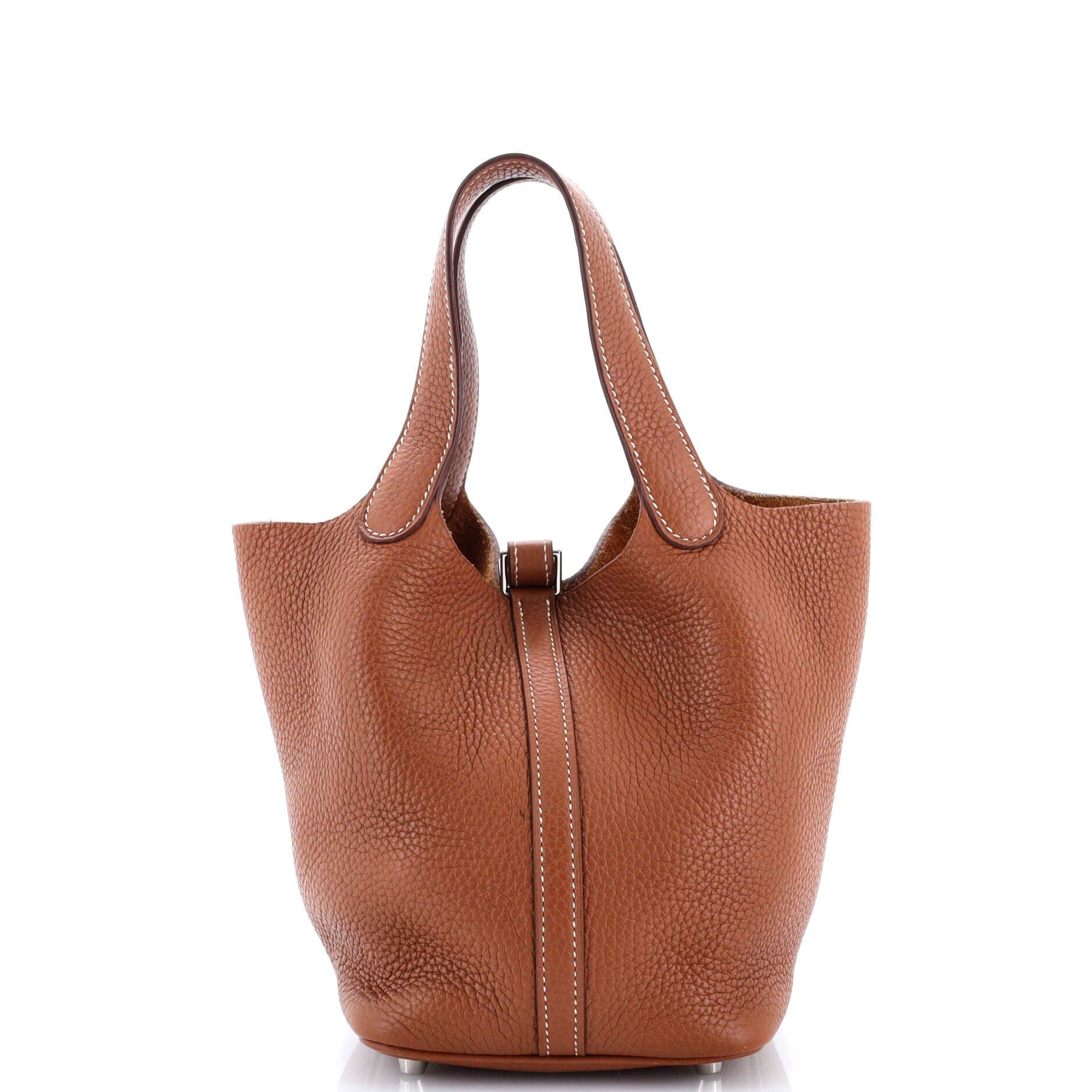 Pre-Owned Hermes Picotin Lock Bag Clemence PM, Alternate, color, Gold